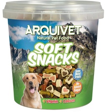 Arquivet Weiche Snacks für Hunde - Natürliche Snacks in Knochenform und Herzen - Natürliche Leckereien und Leckereien - Leckereien für Hunde - 800 g