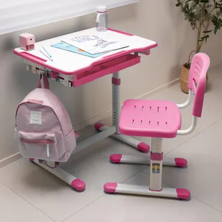 [en.casa] Kindertisch Sala 2-tlg. pink-rosa