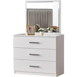 Kosmetiktisch Kommode Spiegel Make-up-Tisch Weiß Design Schminkkommode - Weiß