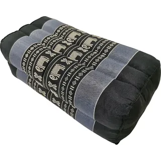Fine Asianliving Thai Cushion Yoga Block 35x15x10cm Meditation Neck Pillow Support Black Elephants Thai Kissen Meditation Matte Matratze Kapok 301-B06 - Bunt