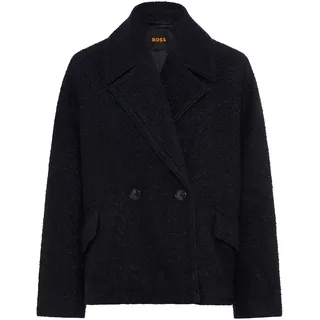 BOSS ORANGE Kurzmantel "Caban Premium Damenmode" mit Wolle, Loose Fit, dunkelblau 404