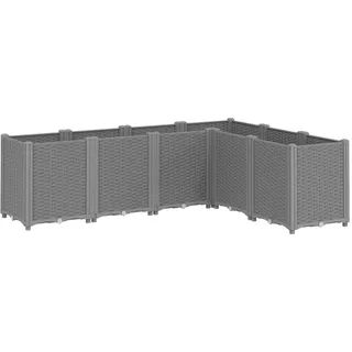 vidaXL Pflanzkübel Hellgrau 160x120x53 cm PP - Grau