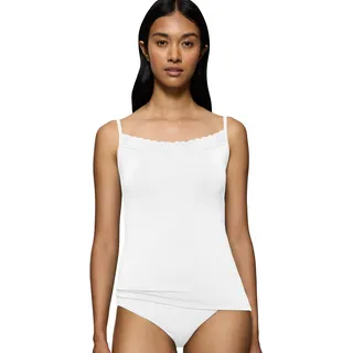 Spaghettitop TRIUMPH "Feel of Modal Spaghetti Top", Damen, Gr. M, weiß, Single Jersey, Obermaterial: 87% Modal, 13% Elasthan, figurbetont hüftbedeckend, ohne Ausschnitt, Tops Spaghettitop, sehr weich