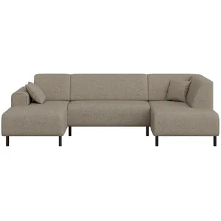 Home Affaire "ARROS U-Form mit Wellenunterfederung, Maße B/T/H: 300/163/81 cm", incl. Zierkissen, mit Recamiere links/rechts bestellbar, auch in Cord,