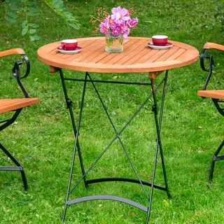 gardenson Gartenklapptisch Ø 70 x 74 cm Natur