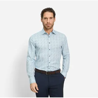 OLYMP Businesshemd »No 6 six«, modisch gemustert, blau