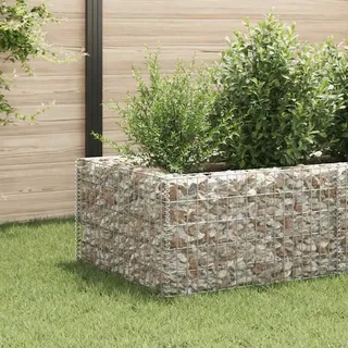 vidaXL Gabionen-Hochbeet Stahl 360×90×50 cm - Silber