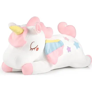 Plüsch Einhorn Kissen Groß 66 cm für Mädchen - Geburtstagsgeschenk & Deko - Maschinenwaschbar & hautfreundlich