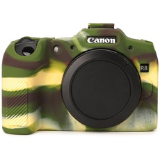 Rieibi EOS R8 Hülle, Weiche Silikon Schutzhülle für Canon EOS R8 EOSR8 Kamera, Leichte EOS R8 Kameratasche - Camouflage
