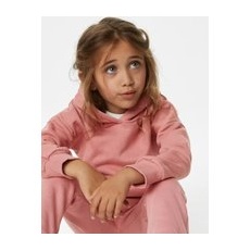 M&S Collection Sweat en coton uni à capuche (du 2 au 8ans) - Rose Pink, Rose Pink - 5-6 Y