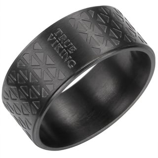 True Rebels Ring Edelstahl in Schwarz Ringe Herren