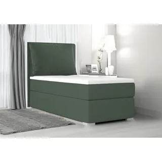 Boxspringbett, Kinderbett SUZI MINI ,OHNE Topper, Jugendbett Federkern ,80x200cm ,(Dunkelgrün: ITAKA 10) - dunkelgrün