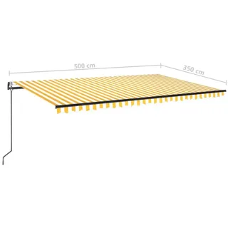 vidaXL Automatisch Gelenkarmmarkise 500 x 350 cm gelb/weiß 3069228