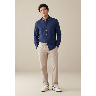 Langarmhemd FYNCH-HATTON "FYNCH-HATTON Langarmhemd", Herren, Gr. XL, N-Gr, blau (navy), Jersey, Obermaterial: 100% Baumwolle, unifarben, ohne Ausschnitt, 2-Knopf-Manschette, Hemden Langarmhemd, bequeme Passform, unifarbenes Design, mit Brusttasche