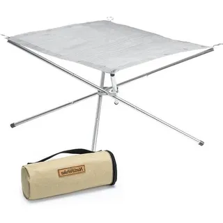 Famanu Faltbare Tragbare Feuerschale - Camping und Garten mit Edelstahl-Design