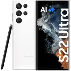 Samsung Galaxy S22 Ultra, Android Smartphone, 6,8 Zoll Dynamic AMOLED Display, 5.000 mAh Akku, 128 GB/8 GB RAM, Phantom White, inkl. 36 Monate Herstellergarantie [Exklusiv bei Amazon]