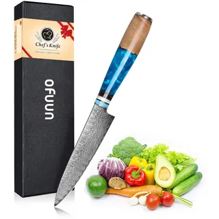 oFuun Professionelles Ausbeinmesser Filetiermesser 15 cm, professionelles Damaszener Küchenmesser, Fisch- und Fleischausbeinen