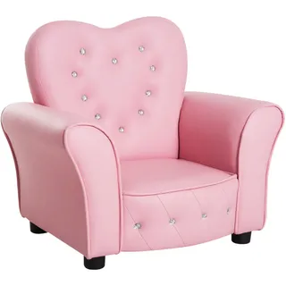 Homcom Kindersessel Prinzessin 41,5 x 49 x 59 cm Kunstleder rosa