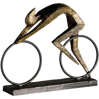 Casablanca Skulptur Racer, Deko Figur Bronze, Kunstharz u. Metall Statue Wohnzimmer, Büro Dekoration H. 28,5 cm x B. 36 cm - Fahrrad Skulpturen, Fahrradfahrer, Bike, Rennradfahrer