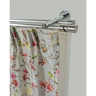 GARESA Gardinenstange Innenlaufgarnitur 2-läufig Ø 20 mm 180 cm Silber/Grau