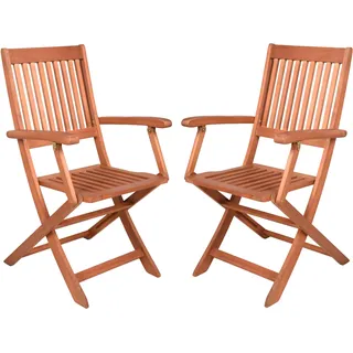 Garden Pleasure Gartenklappstuhl-Set Klappstuhl 51 x 56 x 90 cm braun 2 St.