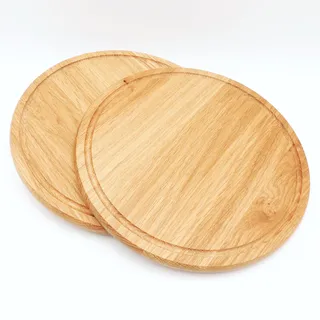 JOWE Rundes Jausenbrett aus Eiche | Brotzeitbrett rund - Ø 25 cm | Frühstücksbrett gefertigt in Österreich | 2 Stk