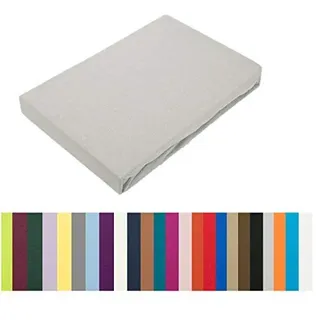 EXKLUSIV HEIMTEXTIL Jersey Spannbettlaken 60 x 120-70 x 140 cm Silber | BASIC Spannbetttuch-100% Baumwolle - 140 gsm - Oeko-Tex Zertifiziert - Steghöhe 18 cm - geeignet für Matratzenhöhe 15-18 cm