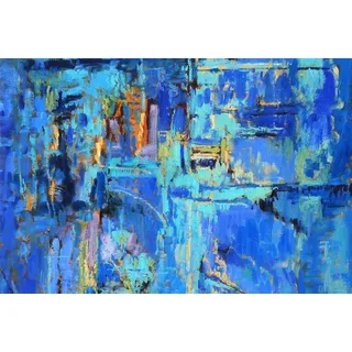 Papermoon Fototapete »Abstrakt Gemälde blau«, bunt