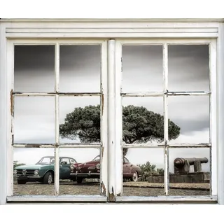 queence Wandsticker »Autos« Wandsticker, Wandbild, selbstklebend, 3D, Fenster, grau