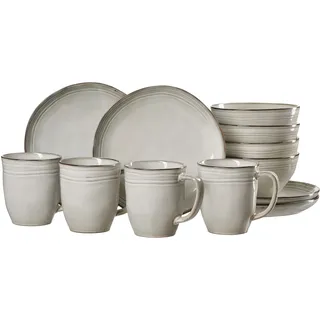 Frühstücks-Geschirrset RITZENHOFF & BREKER "Kendra", braun, 12 Stk., Steingut, Geschirr-Sets, Frühstücks-Geschirrset, aus Steingut für 4 Personen