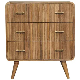 Artisan Furniture Truhe Metropolitan 3-Schublade, Nordische Beine, Beige , Holz , Echtholz,Mangoholz , Holz Optik , Rechteckig , 70x79x35 cm , FSC 100%, Handmade in India , Kleinmöbel, Kommoden, Kommoden