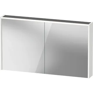 Duravit D-Code Spiegelschrank, Steckdose Typ F (EU, DE), 2 Türen, LED-Lichtfeld oben, 1200x700mm, 9 W, DC7108018180000, Farbe: Weiß Matt