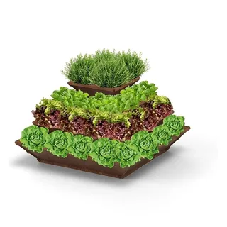 Hochbeet "HighBeet Cleo" 4 Ebenen aus Cortenstahl - Braun