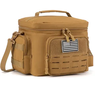 QT&QY 13L/18L Taktische Lunchbox für Männer Militärische Isolierte Kühltasche, Leckfreie Thermo-Lunchbox für Arbeit, Camping, Outdoor-Aktivitäten, Picknick, MOLLE-Gurtband-System, Robuste Tasche