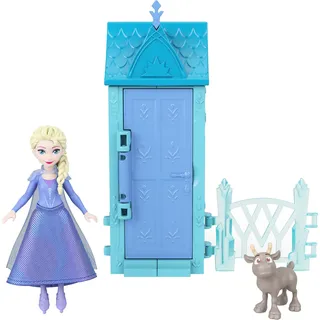 Mattel Disney Die Eiskönigin Spielzeug, Arendelle-Spielset mit Kleiner Puppe und 5 Überraschungen, einschließlich Puppe, Freund-Figur und 34 Zubehörteile für das Dorf (Stile können abweichen), JFG24