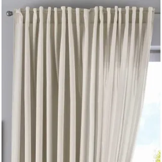 Gardinenbox Vorhang Verdeckte Schlaufen Cationic »JENA« HxB 250x300 cm Sand Blickdicht Leinen Optik Gardine Meliert Gardinenband mit Raffhalter, 2019037