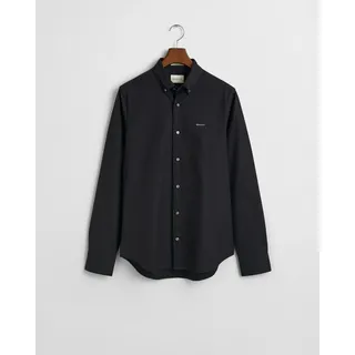 GANT Slim Pinpoint Oxford Langarmhemd - Black - XL,