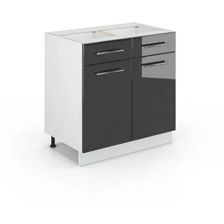 Vicco Schubladenschrank Fame-Line 80 x 82 x 51,6 cm Anthrazit Hochglanz