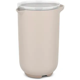 Mepal - Rührbecher mit Deckel Chef it - Verschließbar, in der Kühlschranktür - Rutschfester Boden für zusätzliche Stabilität - Mikrowellen- und Spülmaschinengeeignet - 1000 ml - Chalk