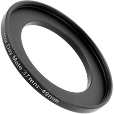 Step Up Ring, 1 Stück, Ø 37 auf 49 mm Durchmesser, Ultra Slim Design, aus Aluminium, für Ø 37 mm Objektiv und Ø 49 mm Filter, Adapter Step Up, Filteradapter Kamera, Filter Adapter, Objektivring Stepup