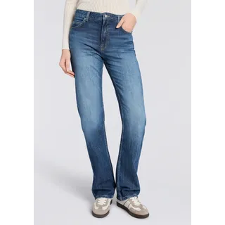 Straight-Jeans BOSS ORANGE "ADA HR 13.0 Premium Damenmode", Damen, Gr. 29, Länge 30, dunkelblau 402, Denim/Jeans, Obermaterial: 100% Baumwolle, unifarben, straight fit lang, Jeans Straight-Jeans, High Rise, locker geschnitten