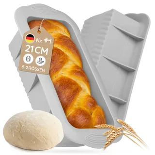 Backefix Brotbackform Silikon 21 cm – Mittelgroße Kastenform, auch als Kuchenform mit 1200ml zum Brot und Kuchen backen, starke Seitenstützen gegen Ausbeulen (antihaftend, flexibel, PFAS-, BPA-frei)