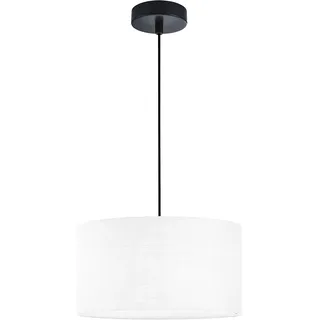Fischer & Honsel | Pendelleuchte, Teramo | sandschwarz| Stoffschirm| weiß Leinen| D: 38,00 cm | Ausl. Decke: 150,00 cm| 3x E27 max. 40,0 Watt| 60953