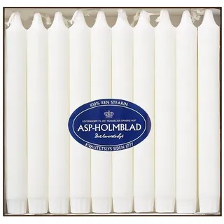 Asp-Holmblad Kronenspitze Tafelkerzen Weiß