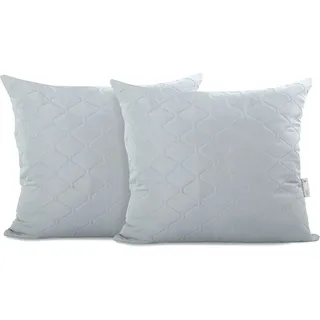 DecoKing 2 Kissenbezüge 50x60 cm Grau Microfaser Hotelverschluss Axel