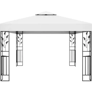 vidaXL Pavillon mit Doppeldach 3 x 4 m inkl. 4 Seitenteile Weiß