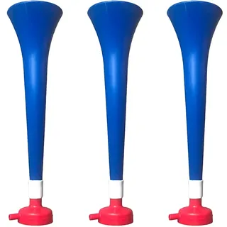 FUN FAN LINE - 3er-Pack Vuvuzelas aus widerstandsfähigem Kunststoff | Animationstrompeten für Fußball, Sportveranstaltungen und Partys | Hupe extremer Lärm 120 DB | Party-Accessoire Fans (Frankreich)