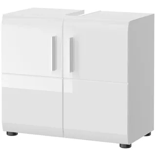 inn.furn Waschbeckenunterschrank 60 x 54 x 32 cm Weiß Hochglanz