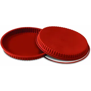 silikomart | SFT428 Silikon CROSTATA Form, Antihaft, 1er Pack Form mit Sicherheitsring, Ø 280 h 30 mm, Volumen 1,75 l, Made in Italy