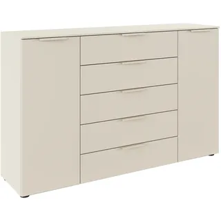 Rauch Schubkastenkommode RAUCH "Flipp Schubladenkommode Wäscheschrank Schrank Bestseller OTTO ́s Choice", beige (beige (champagner)), B:160cm H:100cm T:42cm, Holzwerkstoff, Sideboards, 2-türig mit 5 Schubladen und Soft-Close-Funktion in zwei Breiten